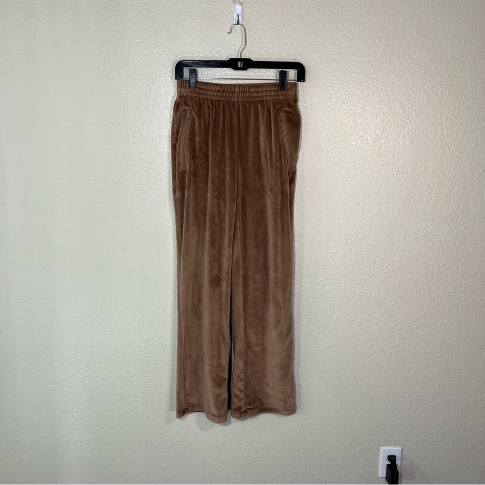 Skims Velour Velvet Straight Leg Pull On Track Pants Brown Size XS